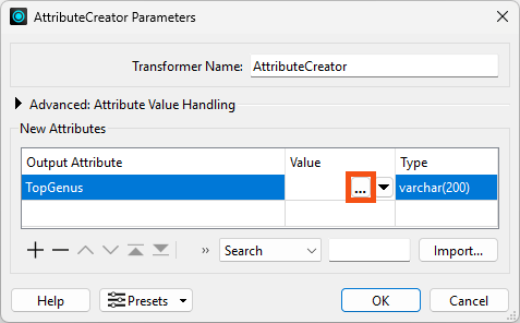 Setting value for TopGenus